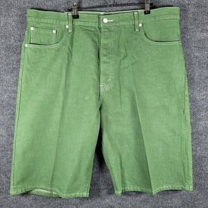 LEVIS 569 BAGGY DENIM SHORTS Vtg Green 5 Pocket Y2K Skate 42 WIDE‎ LEG